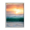 thumbnail image 1 of Stupell Industries Orange Sunset Rolling Ocean Waves Coastal Photography Gray Framed Art Print Wall Art, 1 of 5