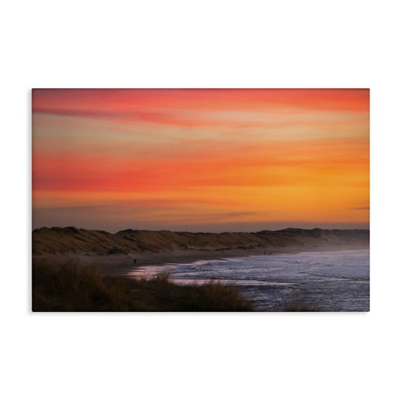 Stupell Industries Orange Sunset over Shoreline Canvas Wall Art design by Thomas Tepstad Berge, 20 x 30