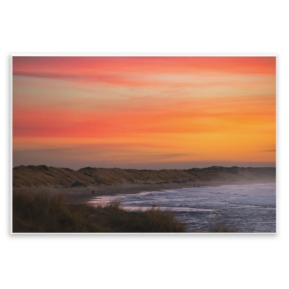 Stupell Industries Orange Sunset over Shoreline Wall Plaque Art design by Thomas Tepstad Berge, 10 x 15