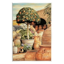 Stupell Industries Orange Tree & Pottery Scene Nature Painting Unframed Art Print Wall Art, 10 x 15
