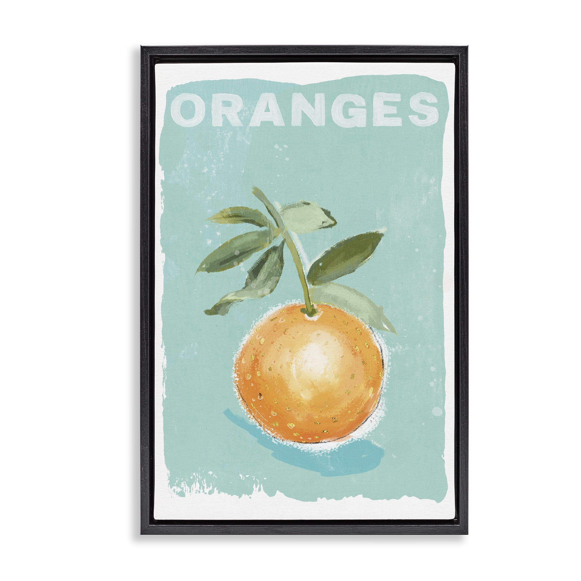 Stupell Industries Orange Twist Motif Black Framed Floater Canvas Wall Art, design by Chad Barrett