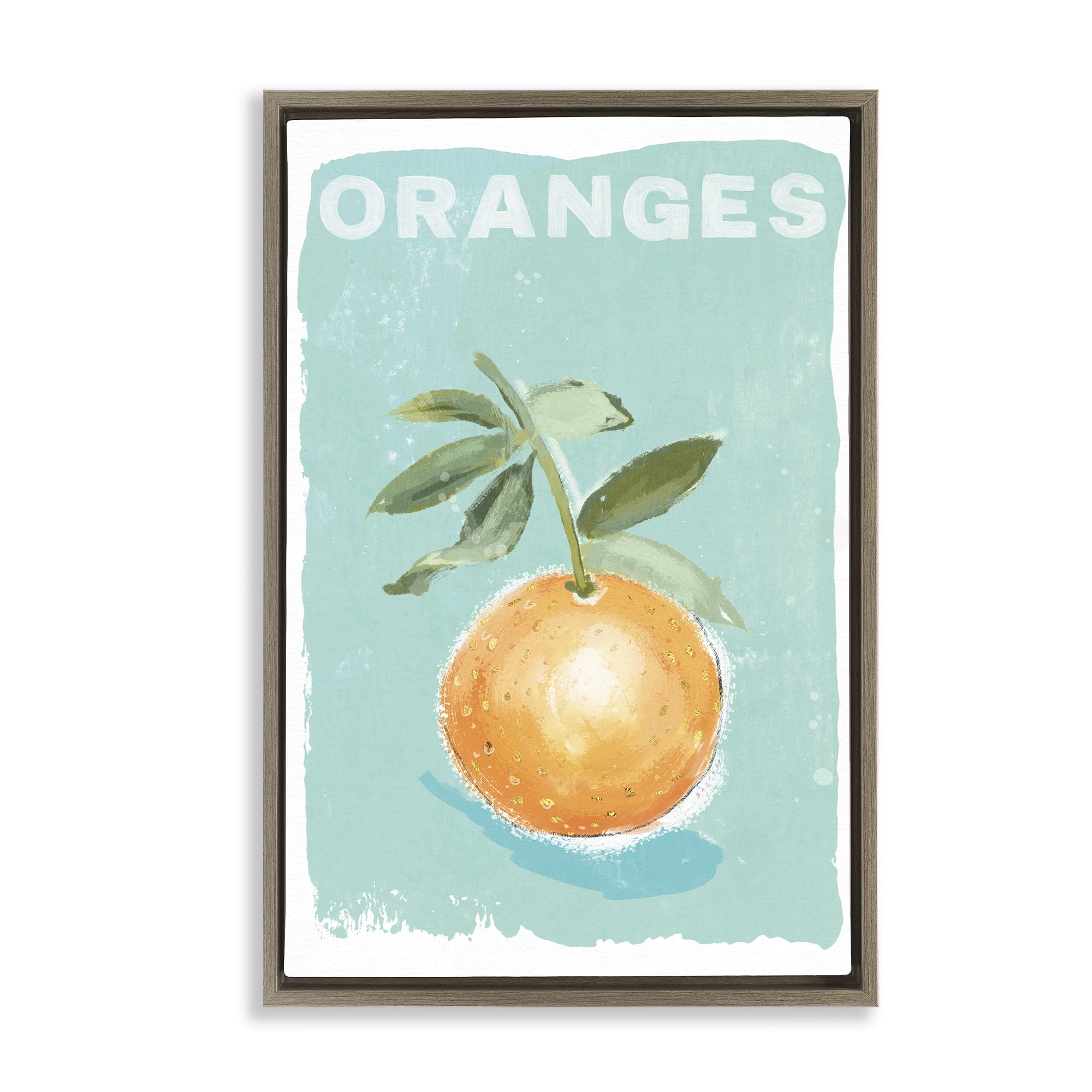 Stupell Industries Orange Twist Motif Brown Framed Floater Canvas Wall Art, design by Chad Barrett