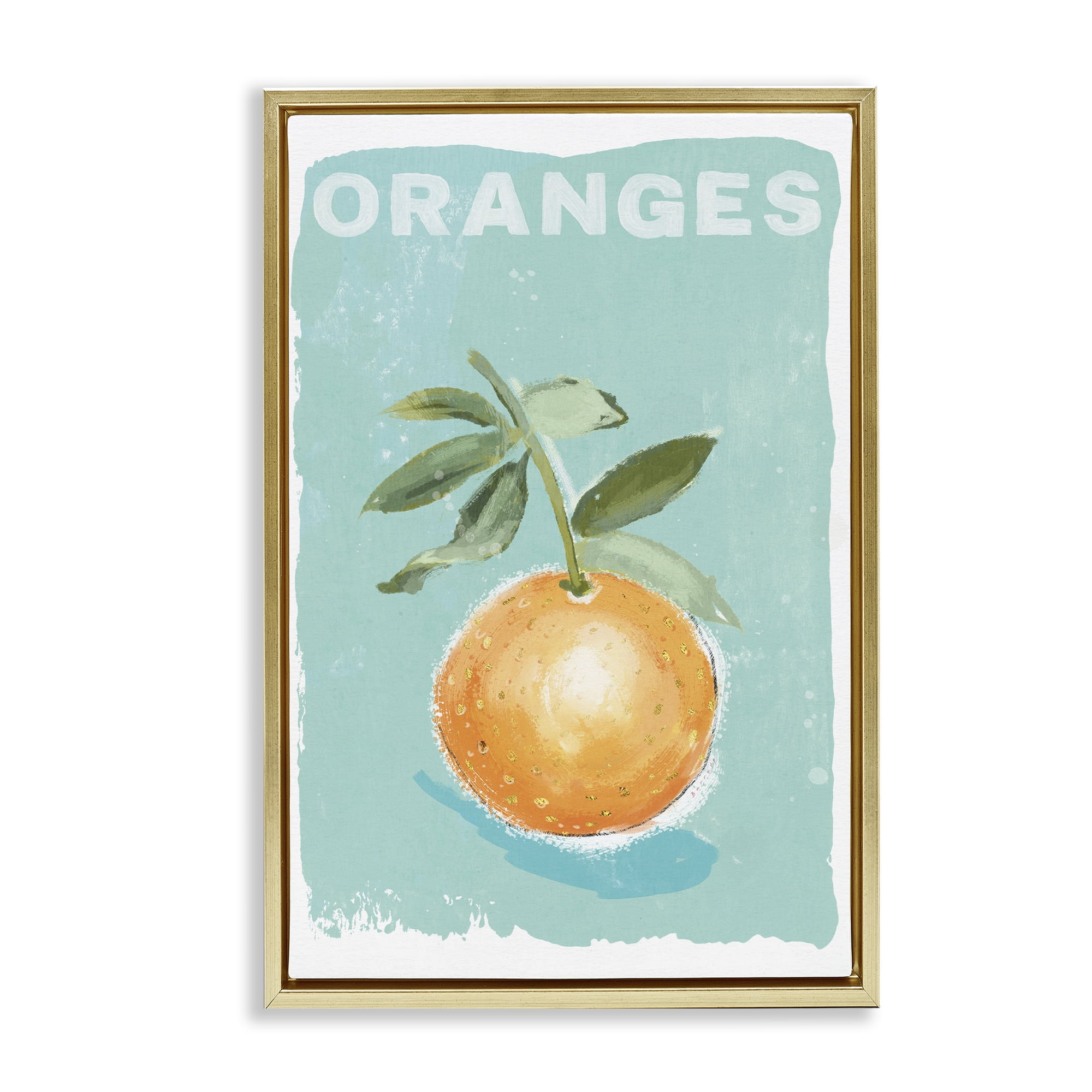 Stupell Industries Orange Twist Motif Gold Framed Floater Canvas Wall Art, design by Chad Barrett
