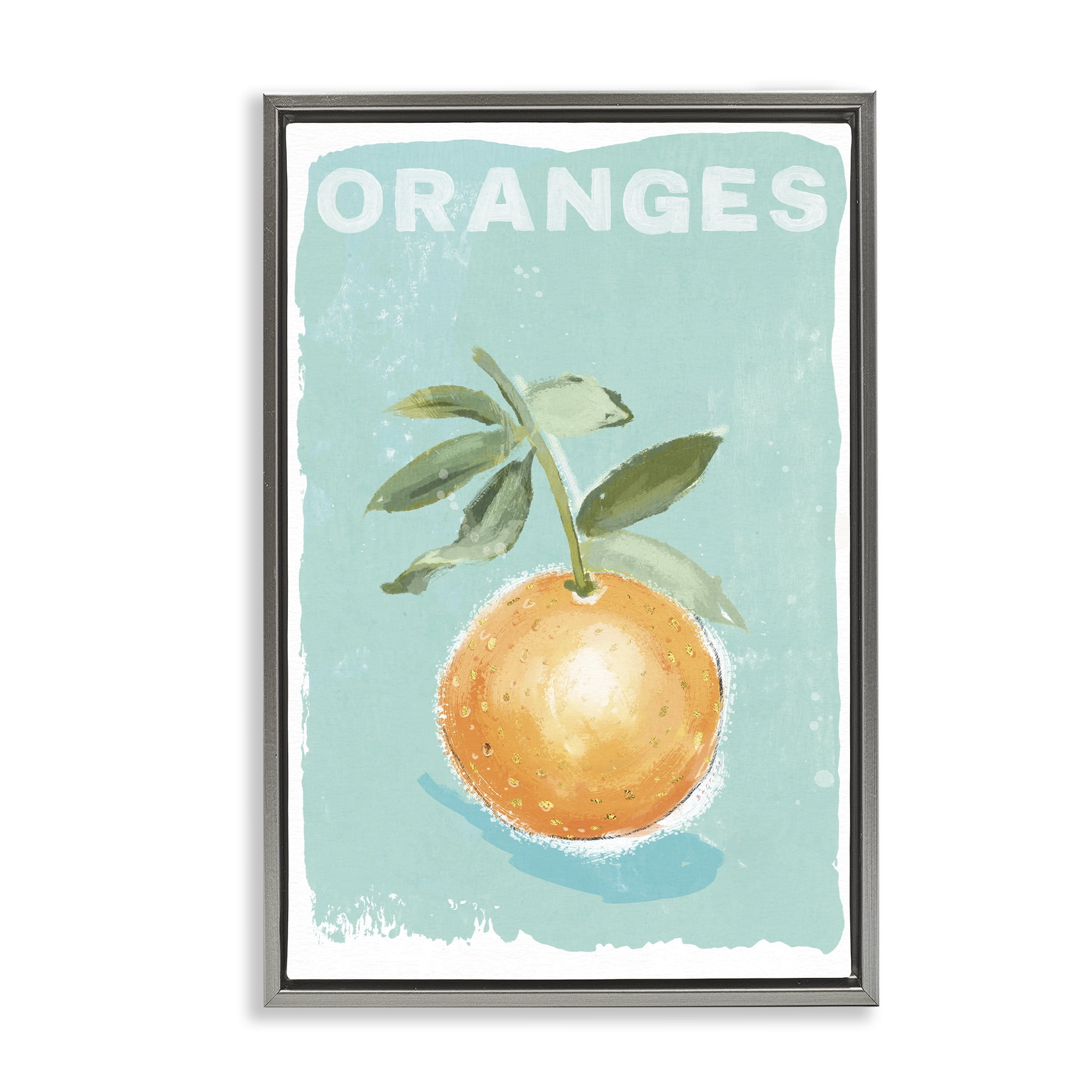 Stupell Industries Orange Twist Motif Gray Framed Floater Canvas Wall Art, design by Chad Barrett