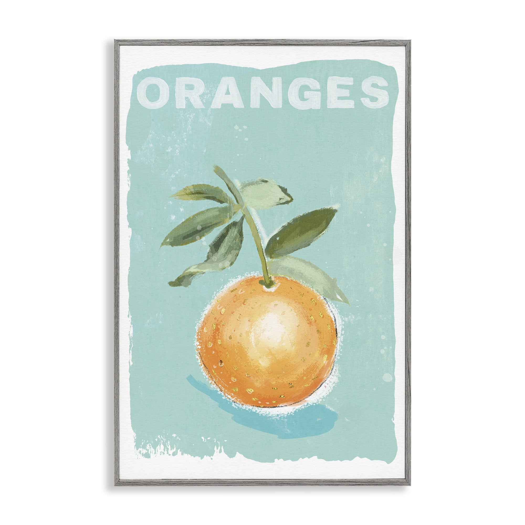 Stupell Industries Orange Twist Motif Gray Framed Giclee Art, design by Chad Barrett
