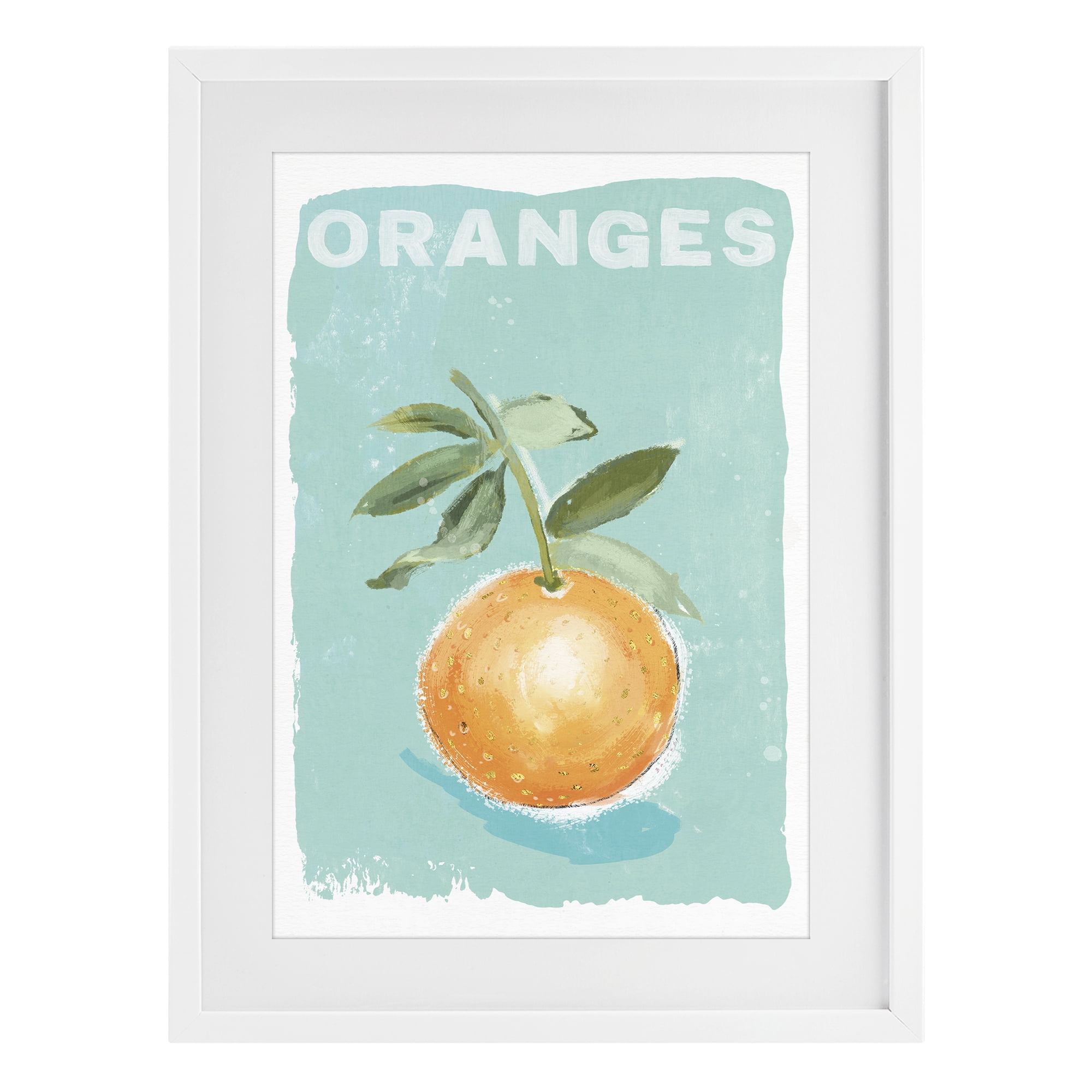 Stupell Industries Orange Twist Motif White Framed Print Under Glass, design by Chad Barrett