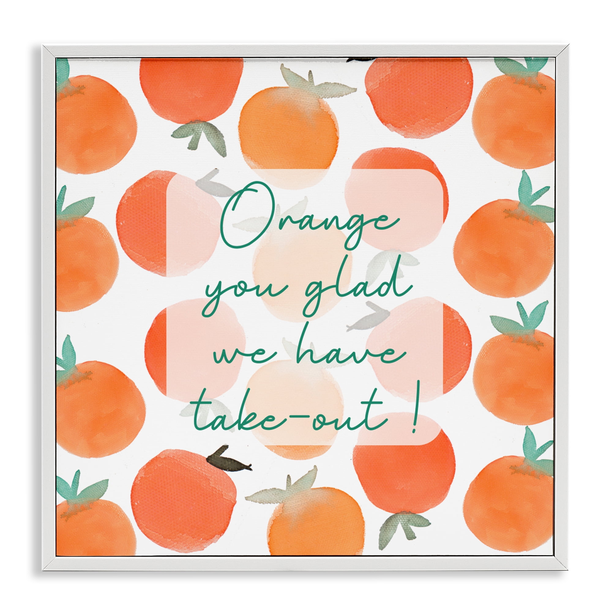 Stupell Industries Orange You Glad White Framed Giclee Art, design by Emily Navas