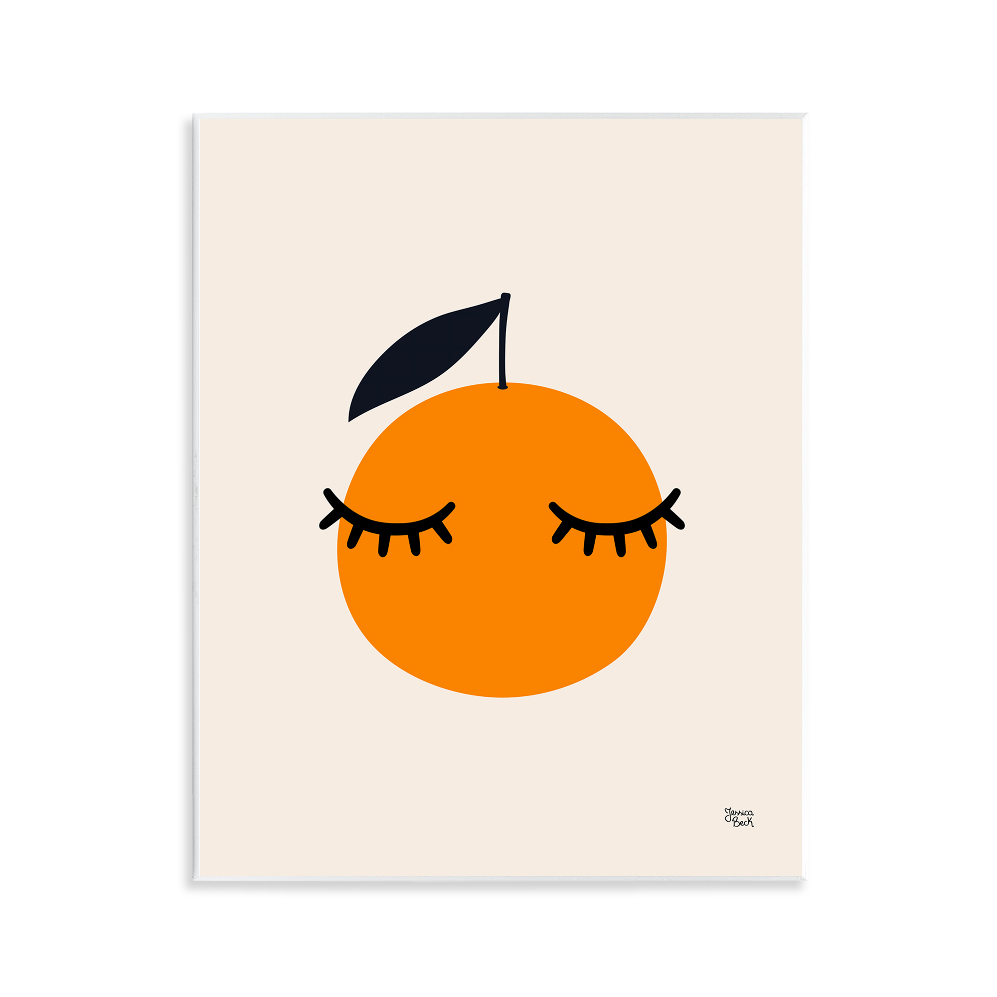 Stupell Industries Orange with Eyelashes Food & Beverage Painting Unframed Art Print Wall Art, 11 x 14