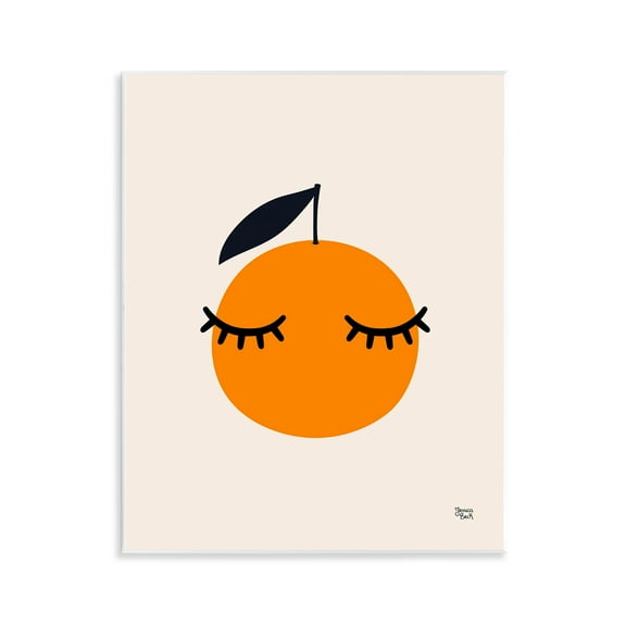 Stupell Industries Orange with Eyelashes Food & Beverage Painting Unframed Art Print Wall Art, 11 x 14