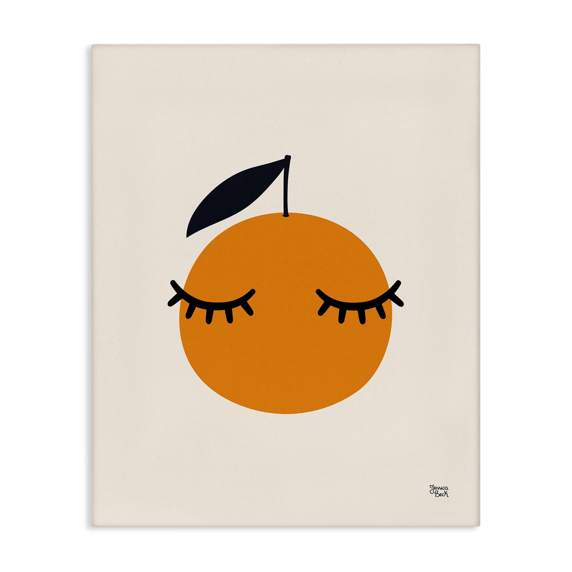 Stupell Industries Orange with Eyelashes Food & Beverage Painting Wrapped Canvas Art Print Wall Art, 36 x 48