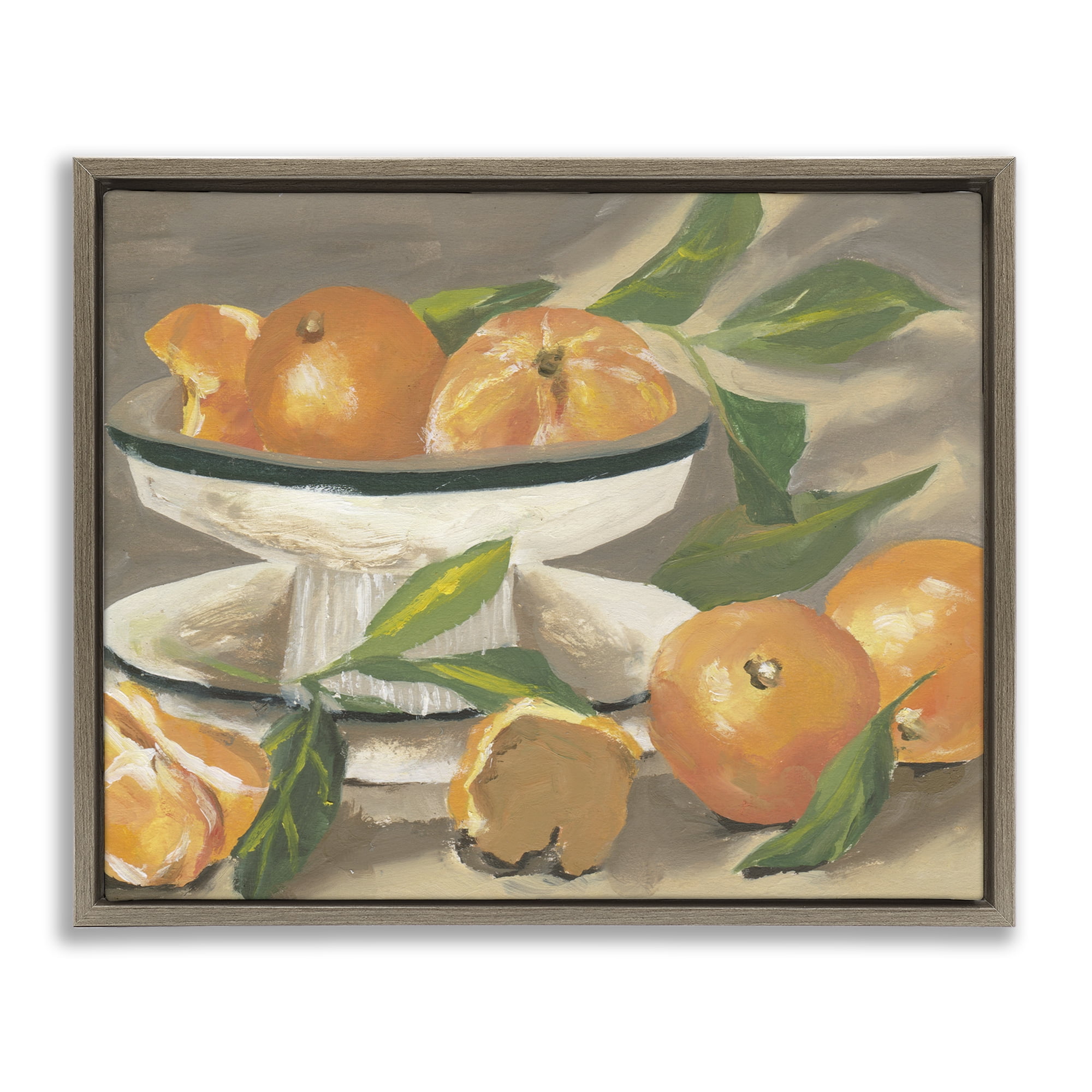 Stupell Industries Oranges in Stillness Brown Framed Floater Canvas Wall Art, design by Melissa Wang