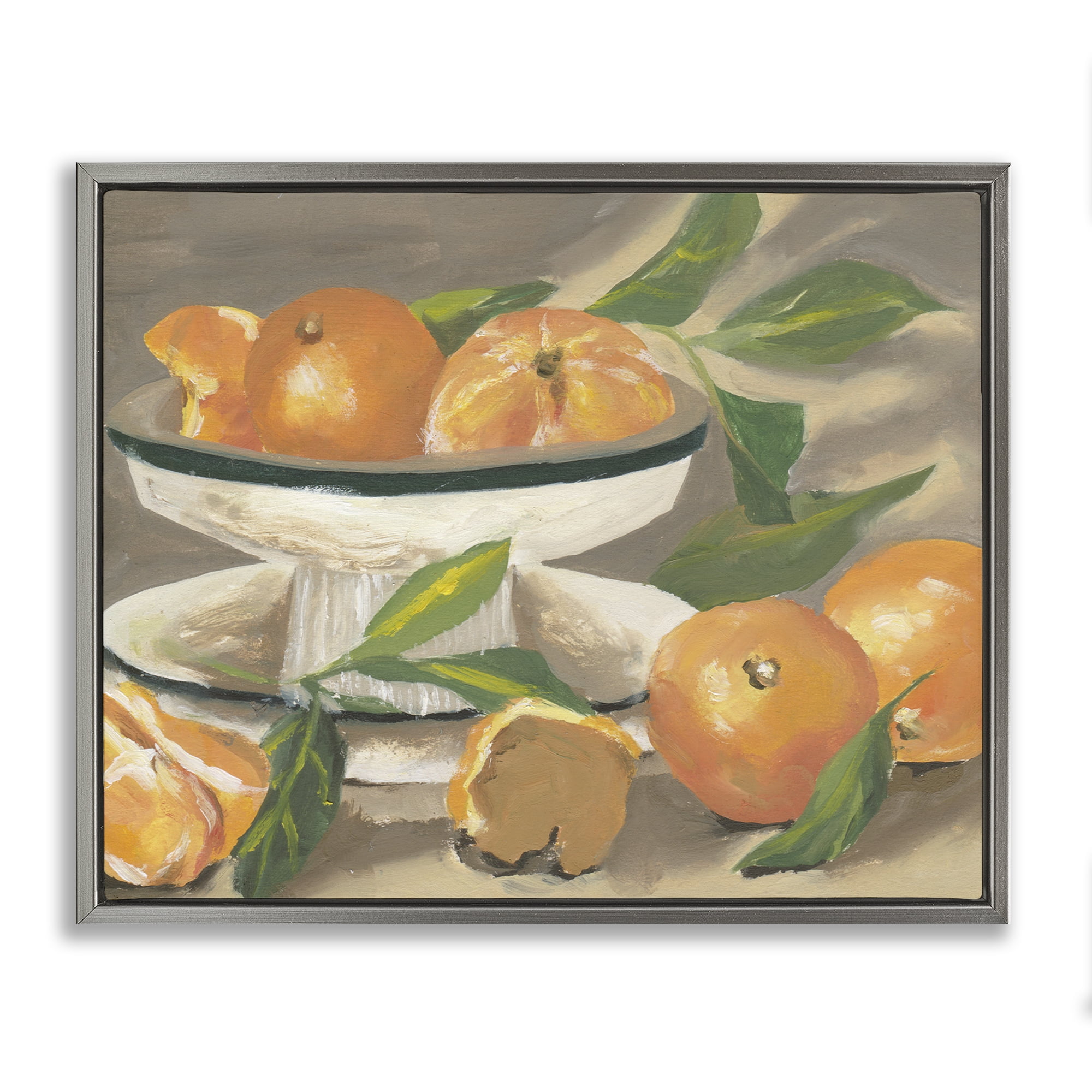 Stupell Industries Oranges in Stillness Gray Framed Floater Canvas Wall Art, design by Melissa Wang