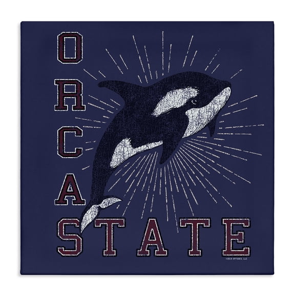 Stupell Industries Orca State Varsity Animals Painting Wrapped Canvas Art Print Wall Art, 30 x 30