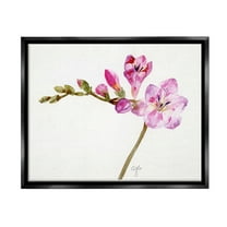 Stupell Industries Orchid Flower Sprig Botanical & Floral Painting Black Floater Framed Canvas Art Print Wall Art, 21 x 17