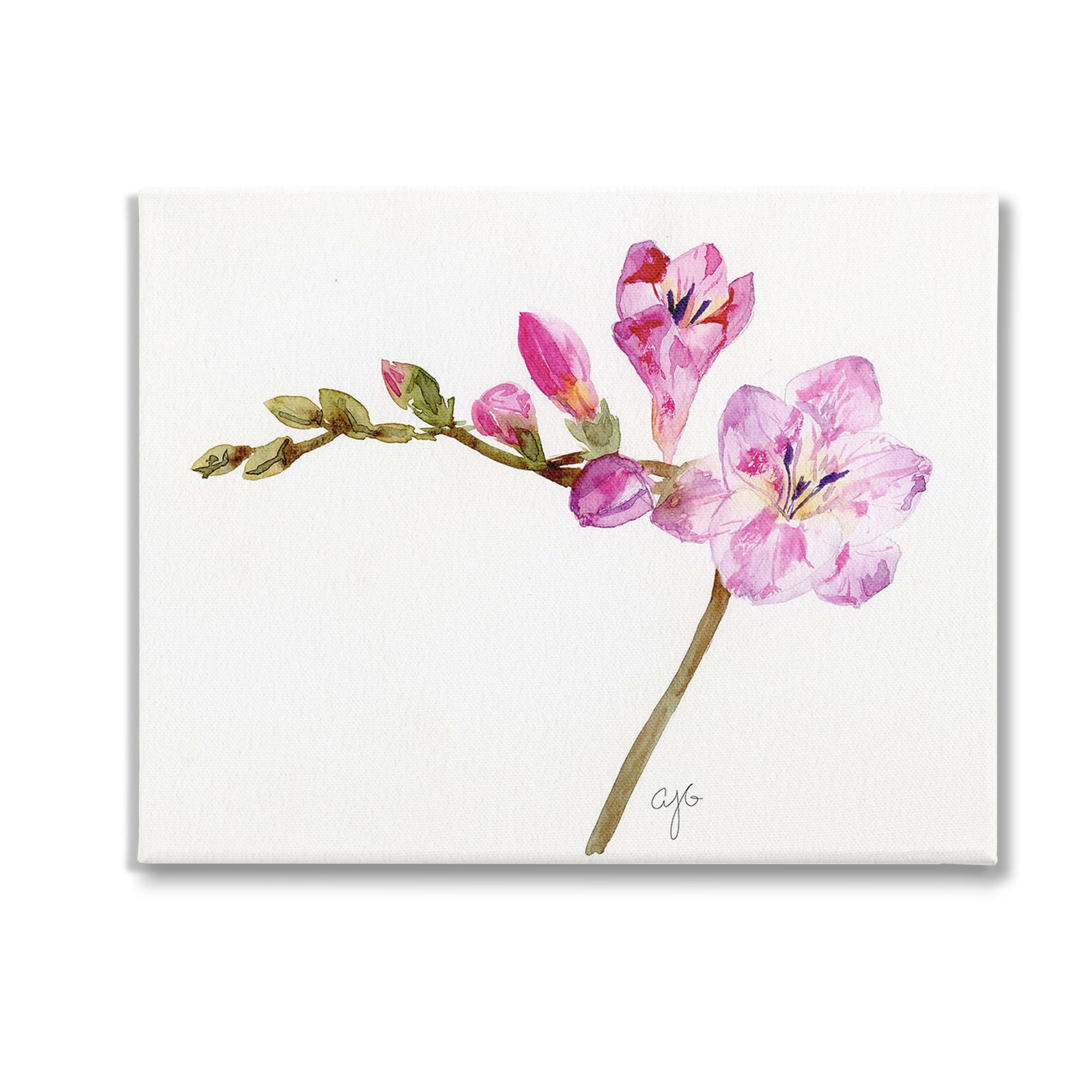 Stupell Industries Orchid Flower Sprig Botanical & Floral Painting Gallery Wrapped Canvas Art Print Wall Art, 30 x 24