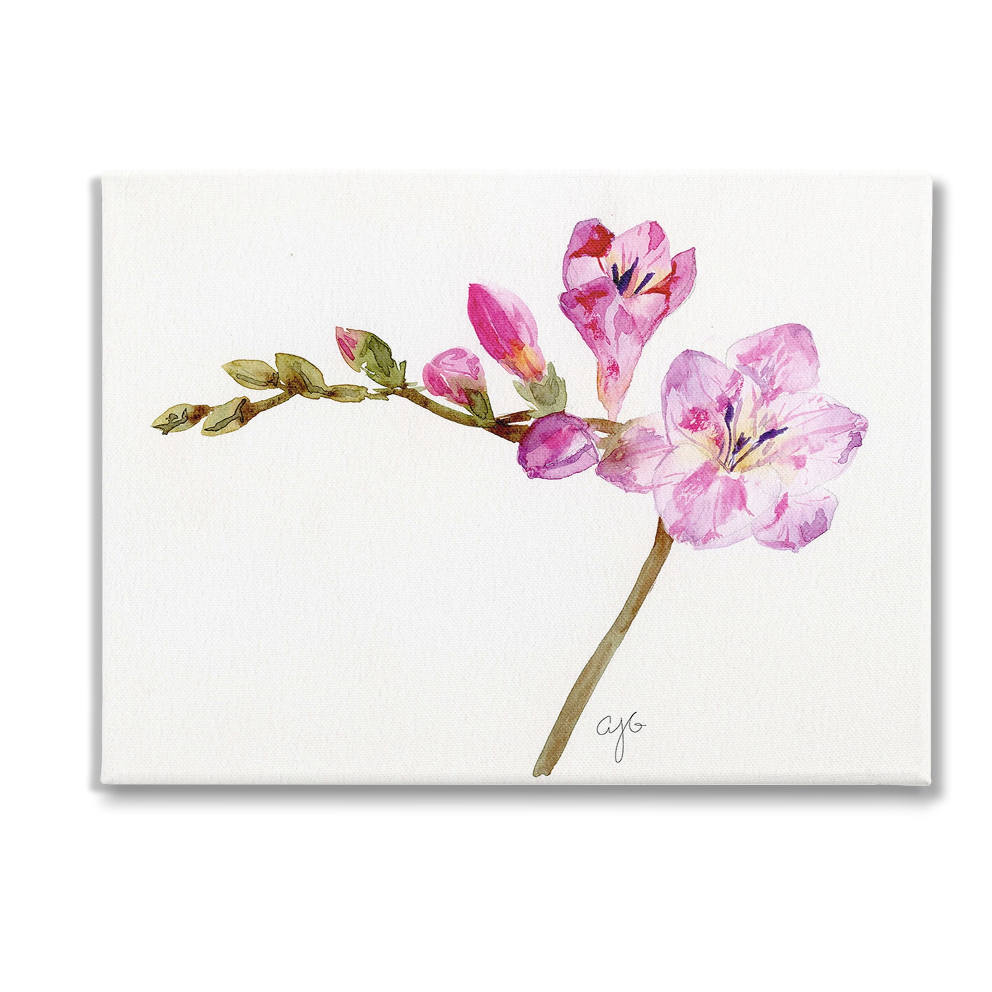Stupell Industries Orchid Flower Sprig Botanical & Floral Painting Gallery Wrapped Canvas Art Print Wall Art, 40 x 30