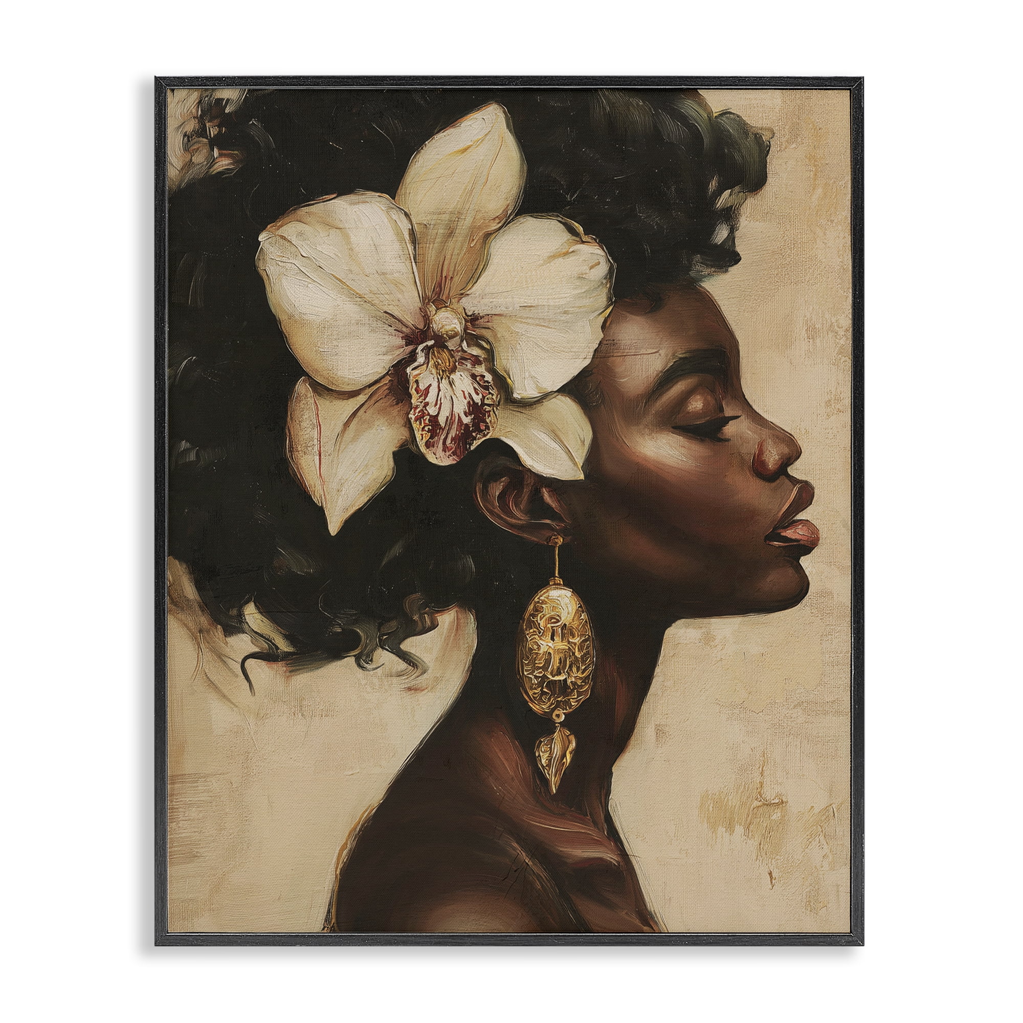 Stupell Industries Orchid Majesty Portrait Black Framed Giclee Art, design by Svetlana Aleynikova