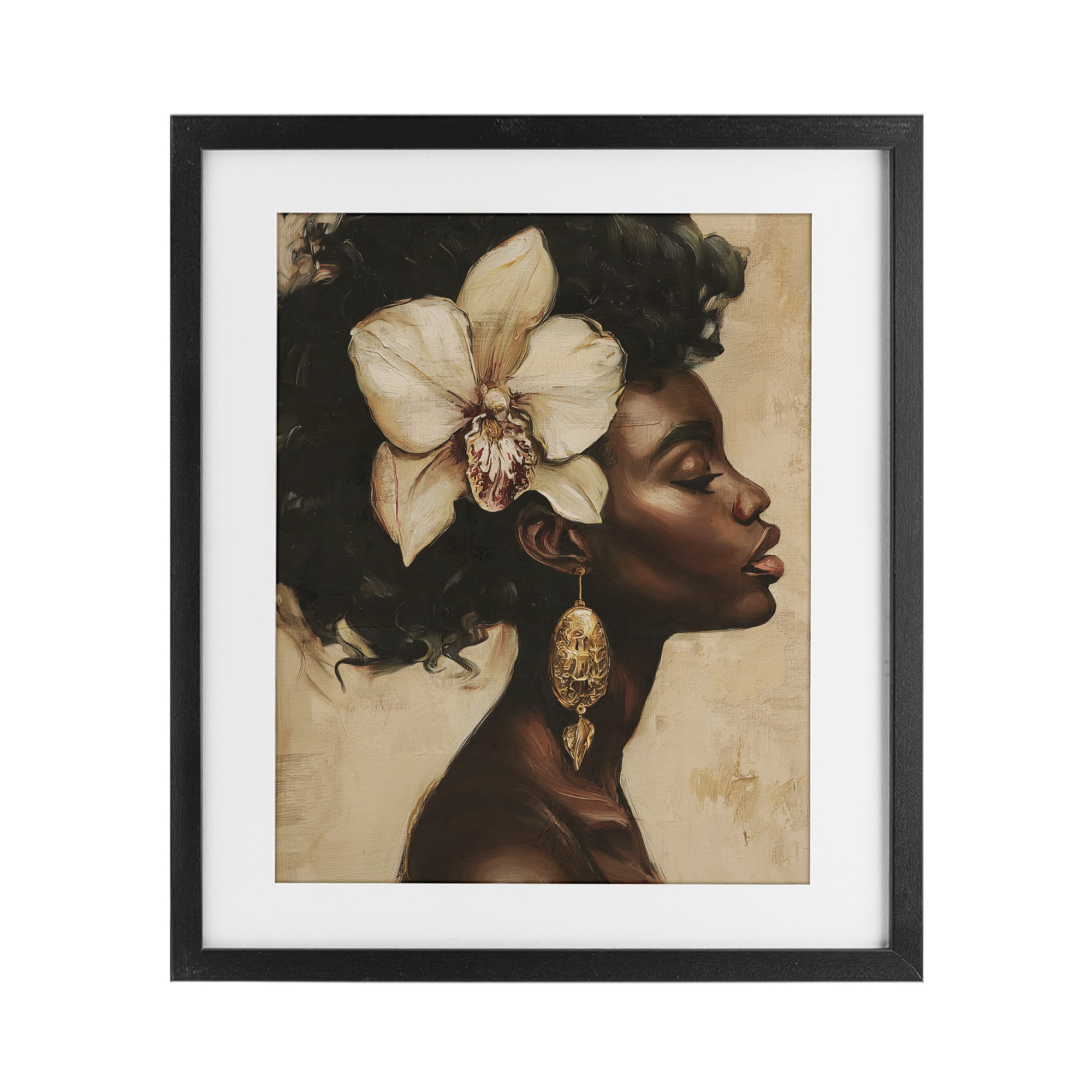 Stupell Industries Orchid Majesty Portrait Black Framed Print Under Glass, design by Svetlana Aleynikova