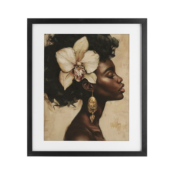 Stupell Industries Victorian Orchid Majesty Portrait Black Framed Print Under Glass, 13 x 16, by Svetlana Aleynikova