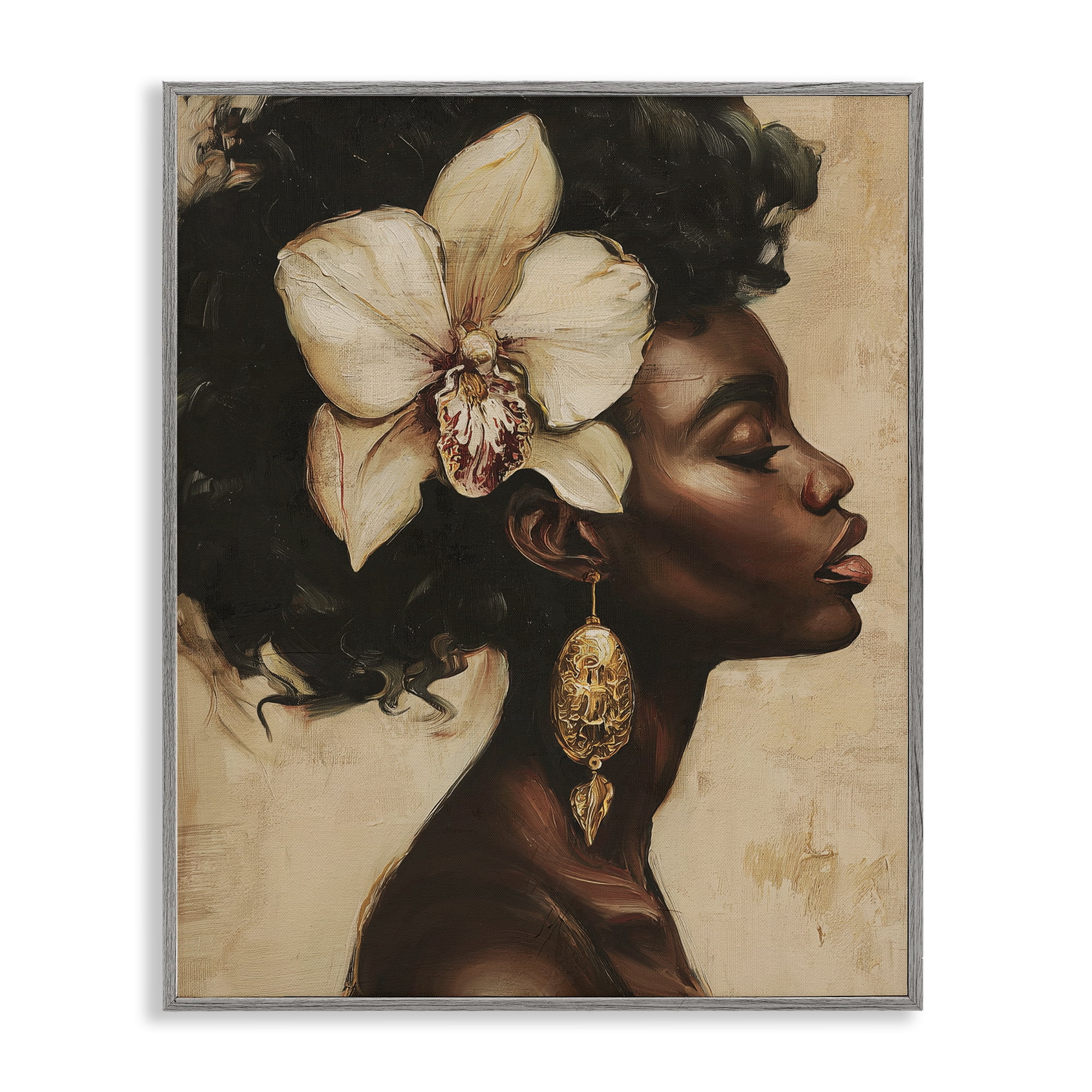 Stupell Industries Orchid Majesty Portrait Gray Framed Giclee Art, design by Svetlana Aleynikova