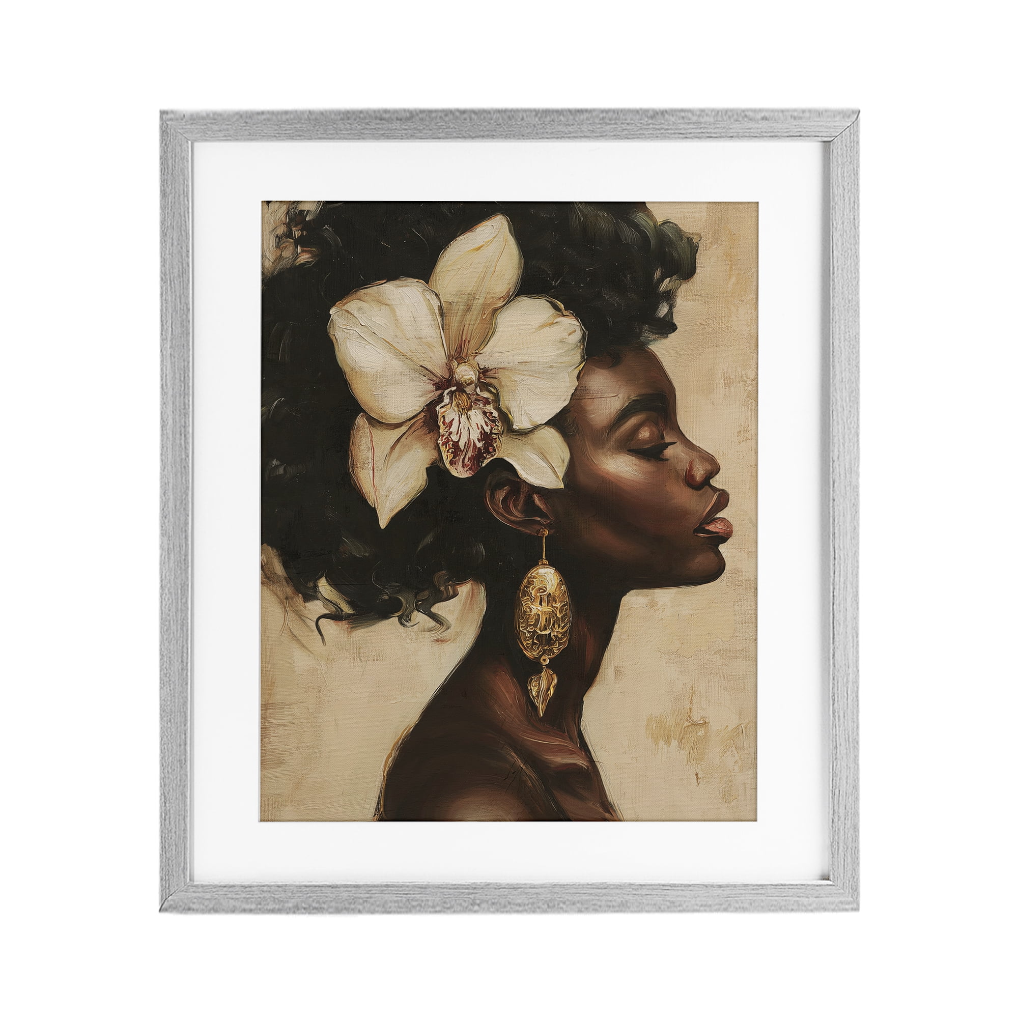 Stupell Industries Orchid Majesty Portrait Gray Framed Print Under Glass, design by Svetlana Aleynikova