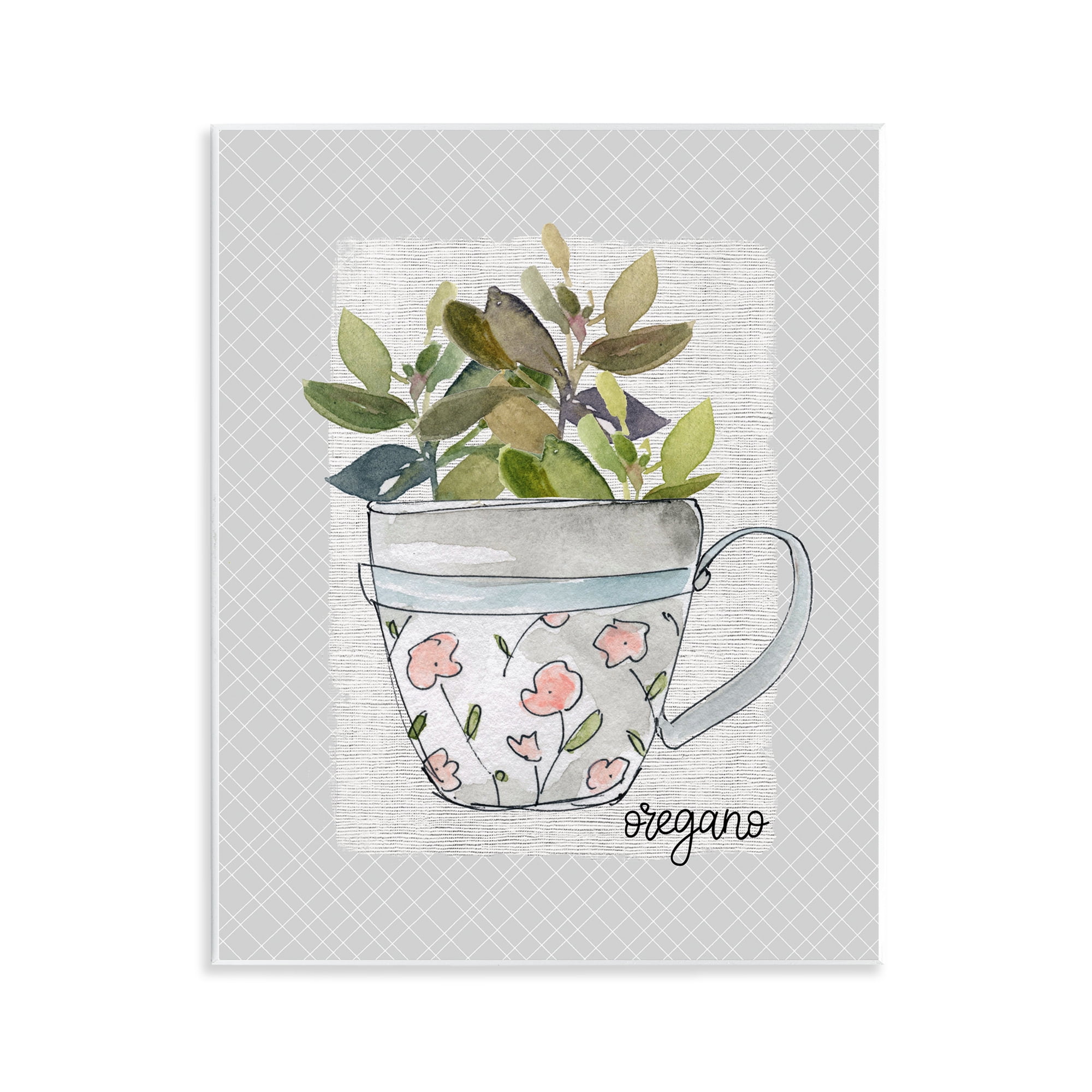 Stupell Industries Oregano Herb Mug Wall Plaque Art, design by Livi Finn