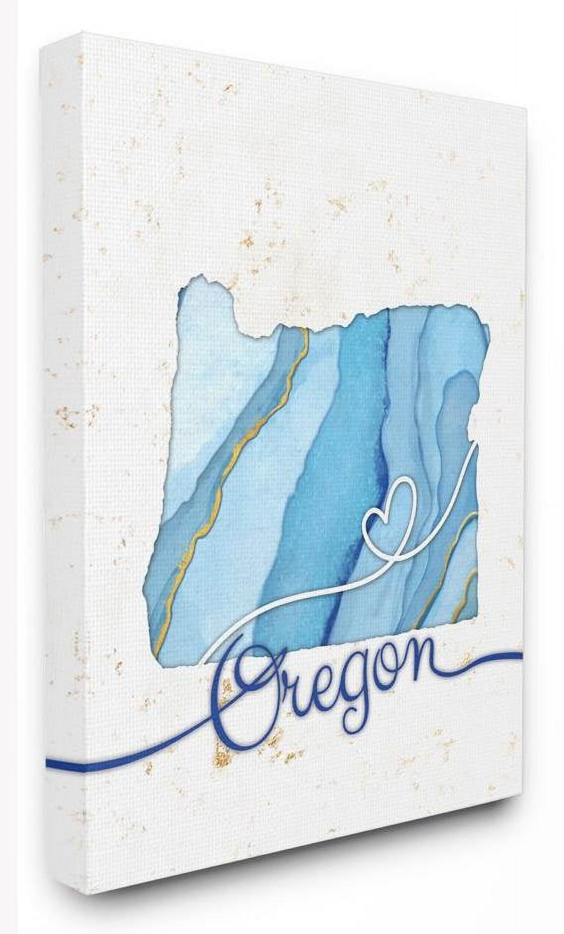 Stupell Industries Oregon Agate Blue US State Design Canvas Wall Art by Ziwei Li