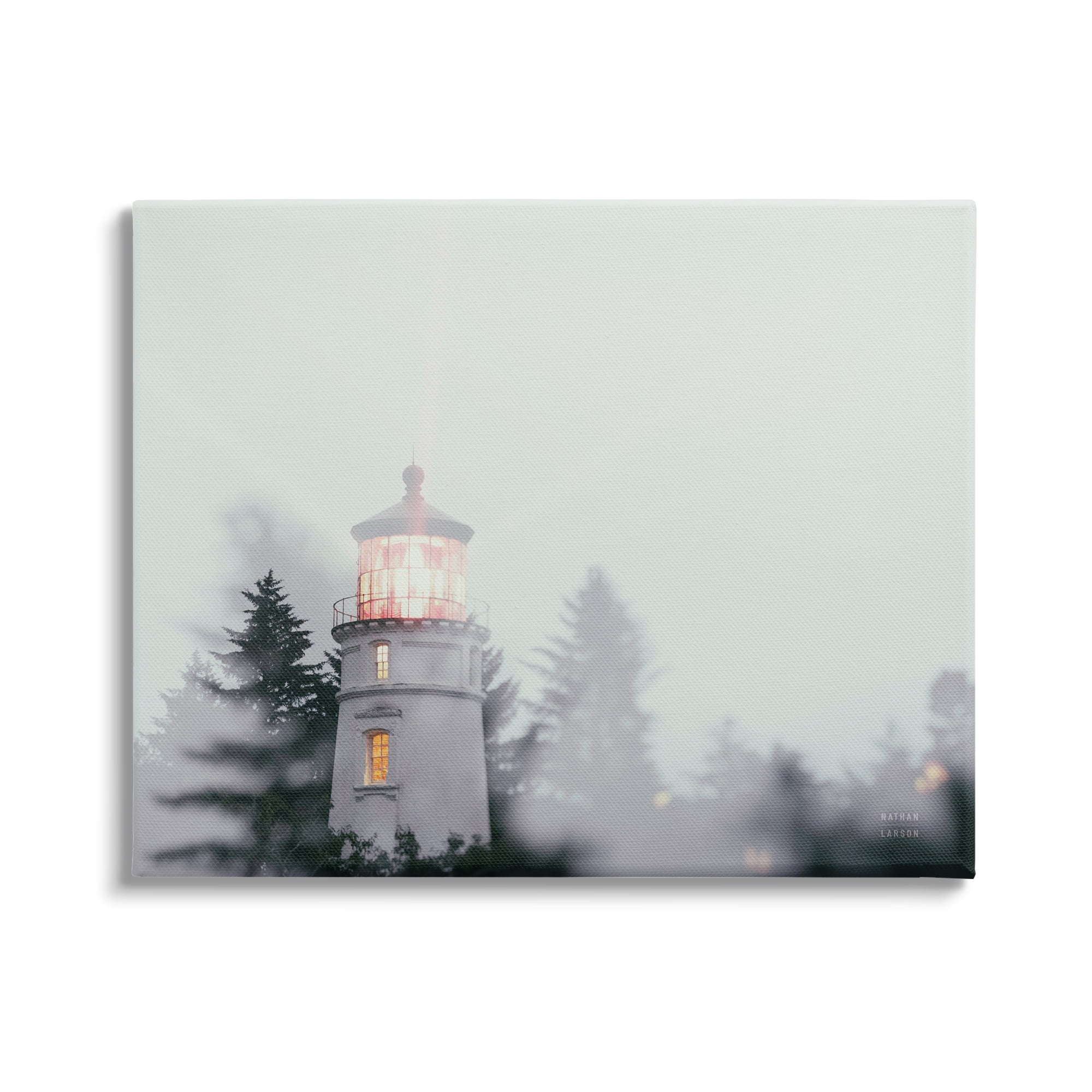 Stupell Industries Oregon Coast Lighthouse Travel & Places Painting Gallery Wrapped Canvas Art Print Wall Art, 30 x 24