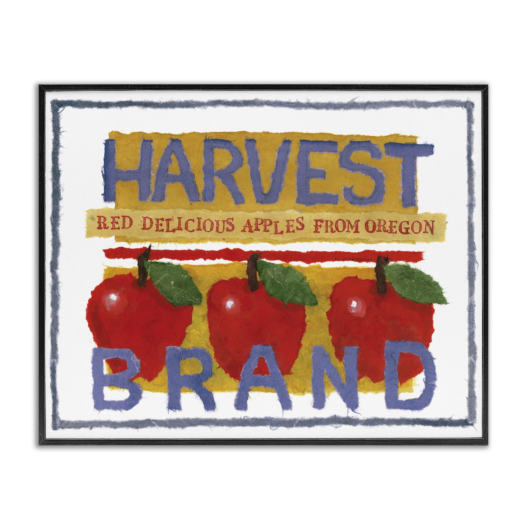 Stupell Industries Oregon Harvest Apples Food & Beverage Painting Black Framed Art Print Wall Art, 30 x 24