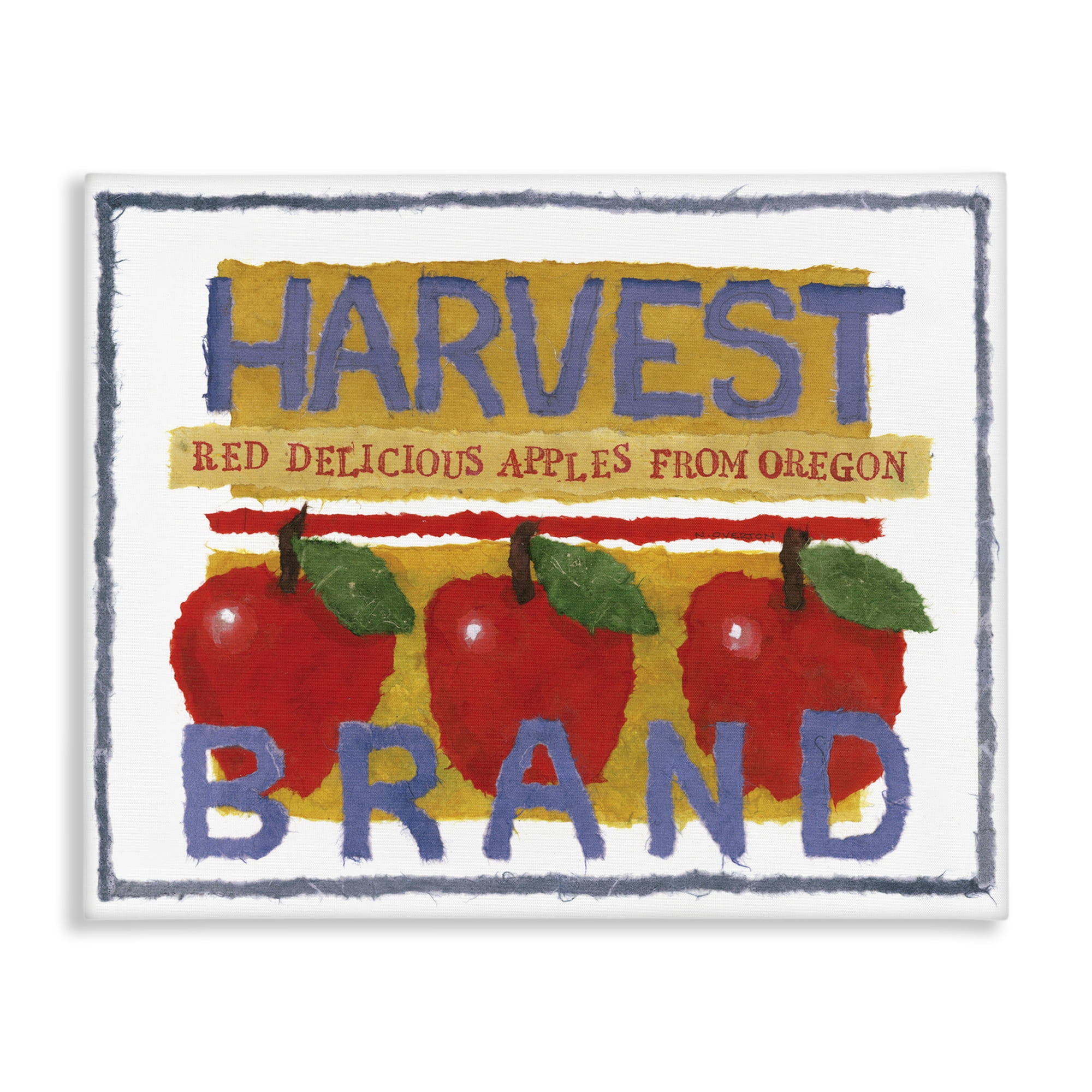 Stupell Industries Oregon Harvest Apples Food & Beverage Painting Gallery Wrapped Canvas Art Print Wall Art, 20 x 16