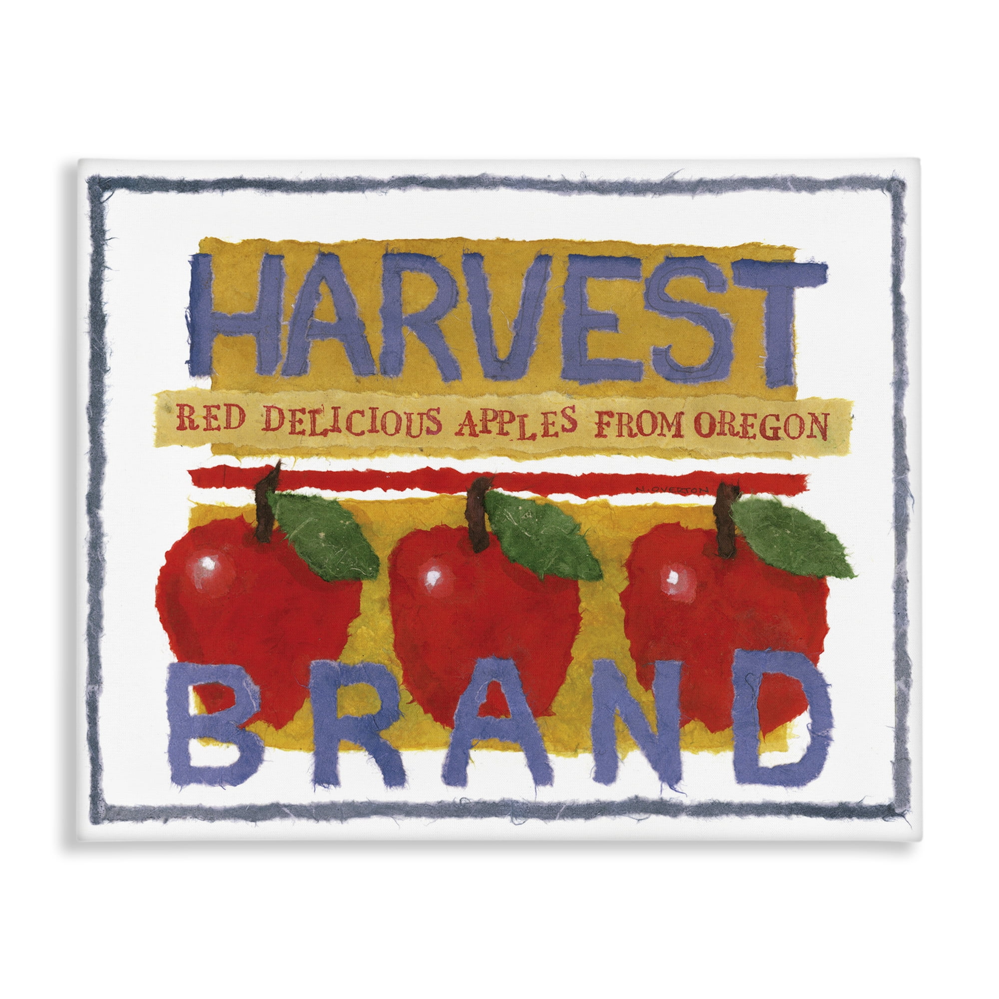 Stupell Industries Oregon Harvest Apples Food & Beverage Painting Gallery Wrapped Canvas Art Print Wall Art, 48 x 36