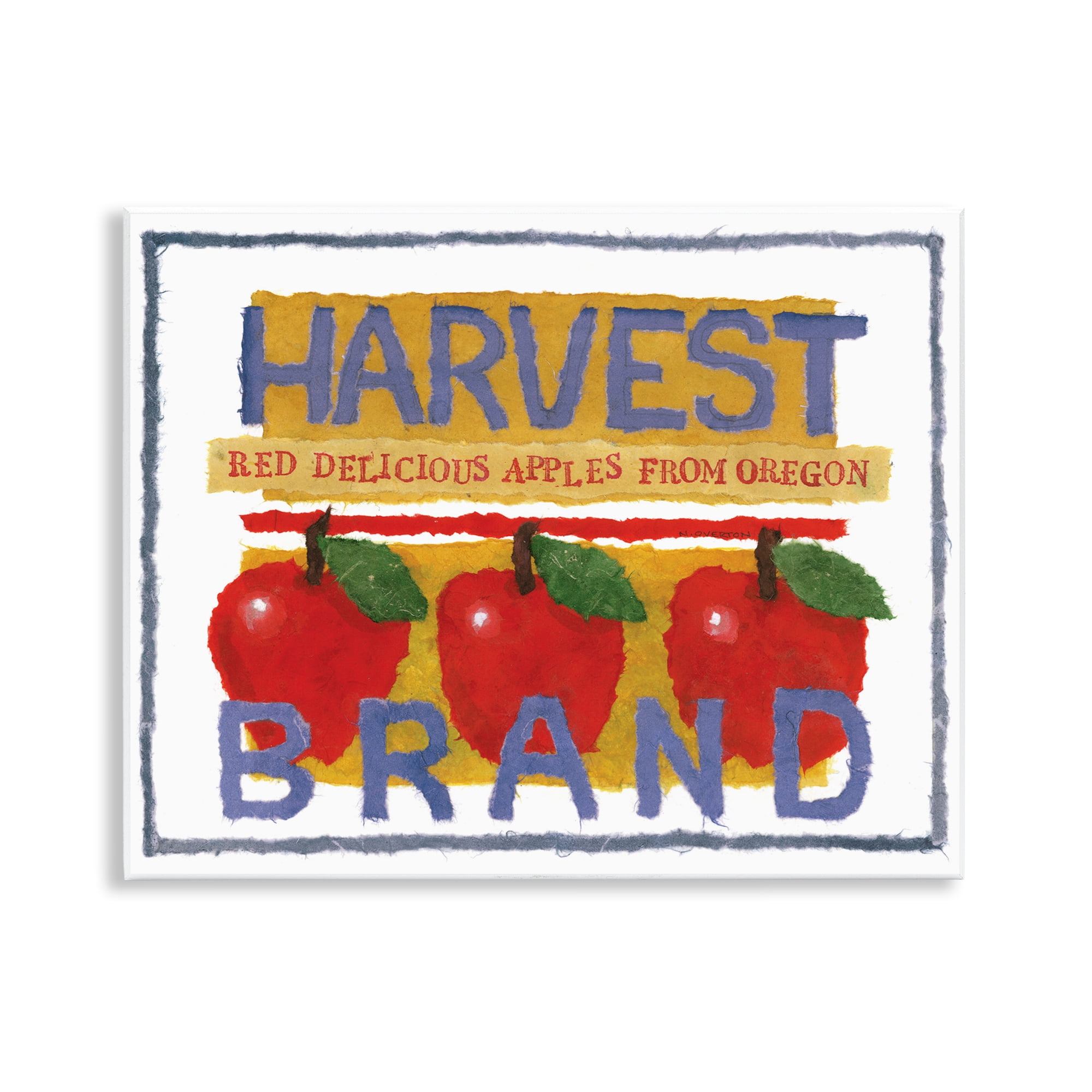 Stupell Industries Oregon Harvest Apples Food & Beverage Painting Unframed Art Print Wall Art, 14 x 11
