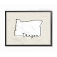 thumbnail image 1 of Stupell Industries Oregon Home State Map Neutral Print Design Framed Giclee Texturized Art by Daphne Polselli, 1 of 3