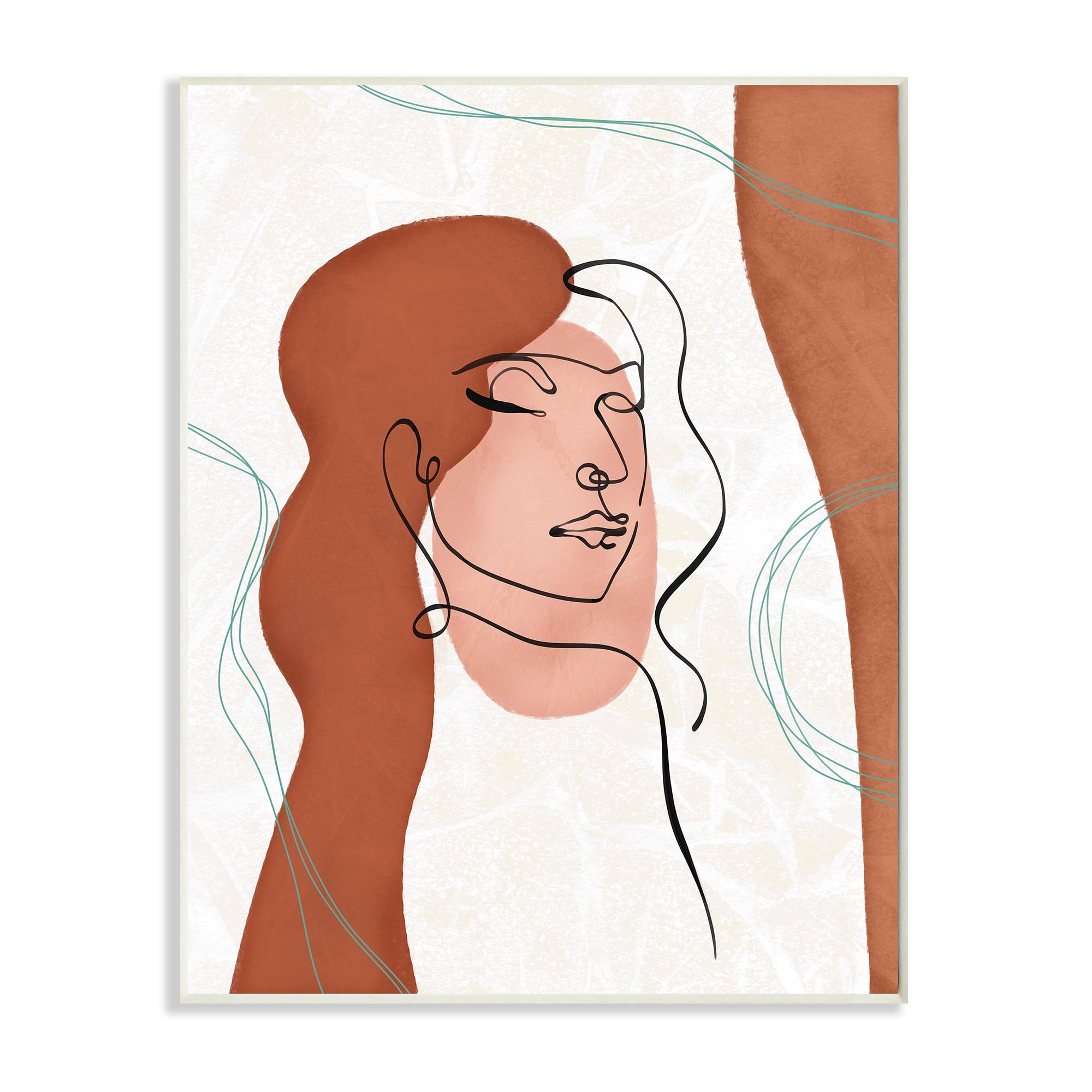 Stupell Industries Organic Female Portrait Abstract Linework Wall Plaque by Ziwei Li