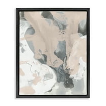 Stupell Industries Organic Fluid Abstraction Abstract Painting Black Floater Framed Canvas Art Print Wall Art, 17 x 21