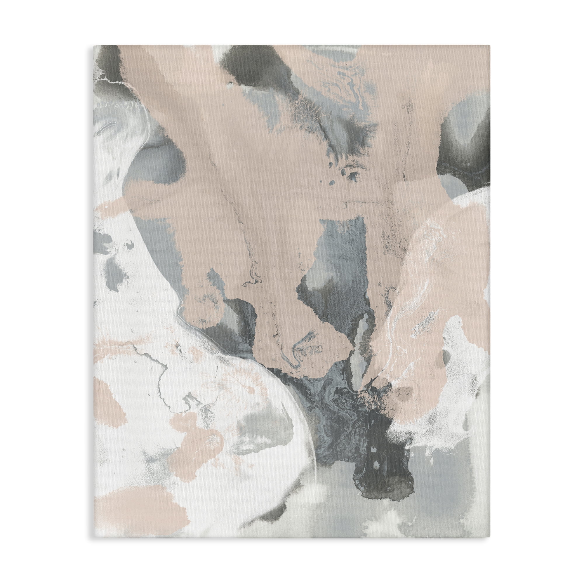 Stupell Industries Organic Fluid Abstraction Abstract Painting Wrapped Canvas Art Print Wall Art, 24 x 30