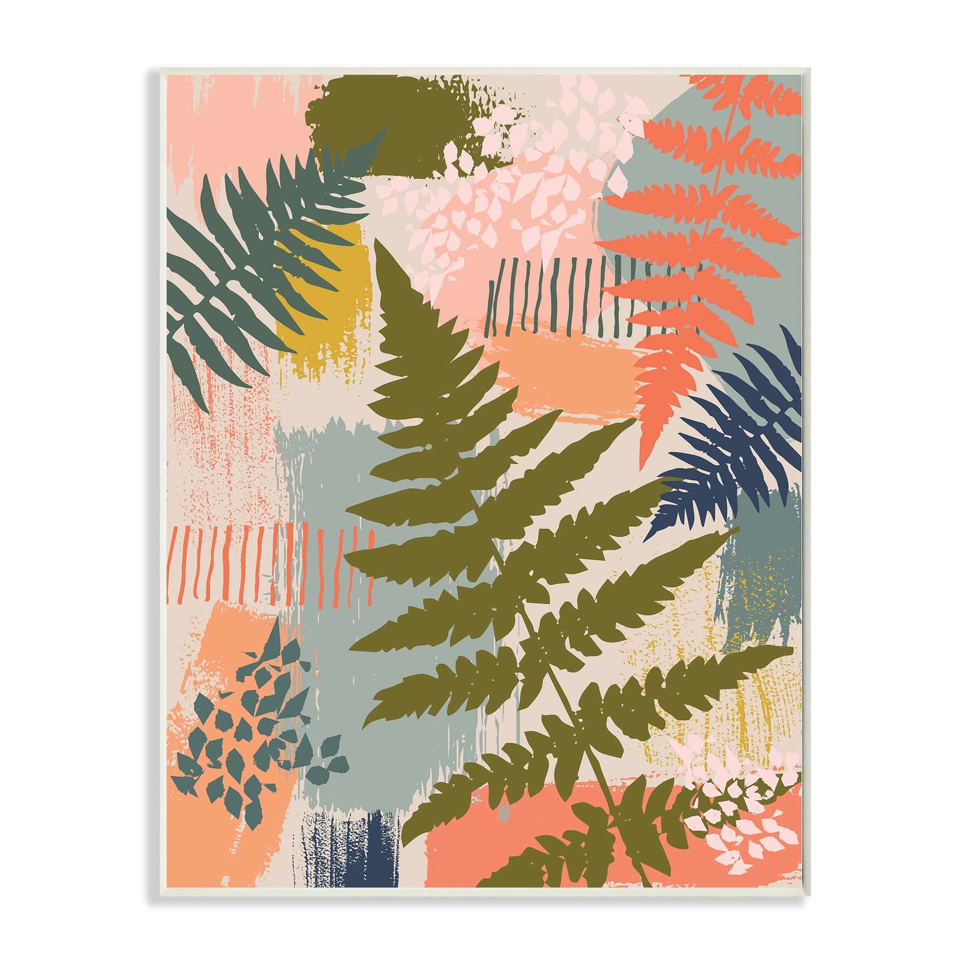 Stupell Industries Organic Forest Ferns Paintbrush Stroke Pattern,13 x 19,Designed by Lisa Whitebutton