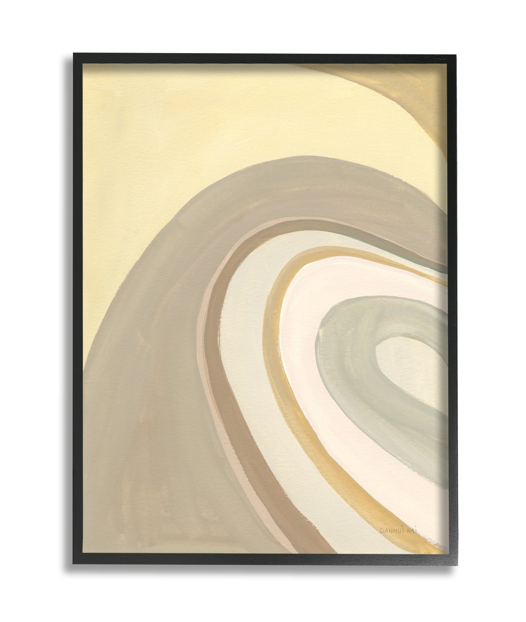 Stupell Industries Organic Grooved Abstraction Neutral Brown Yellow Black Framed, 24 x 30, Design by Danhui Nai