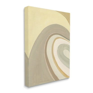 Stupell Industries Organic Grooved Abstraction Neutral Brown Yellow Canvas Wall Art, 16 x 20, Design by Danhui Nai