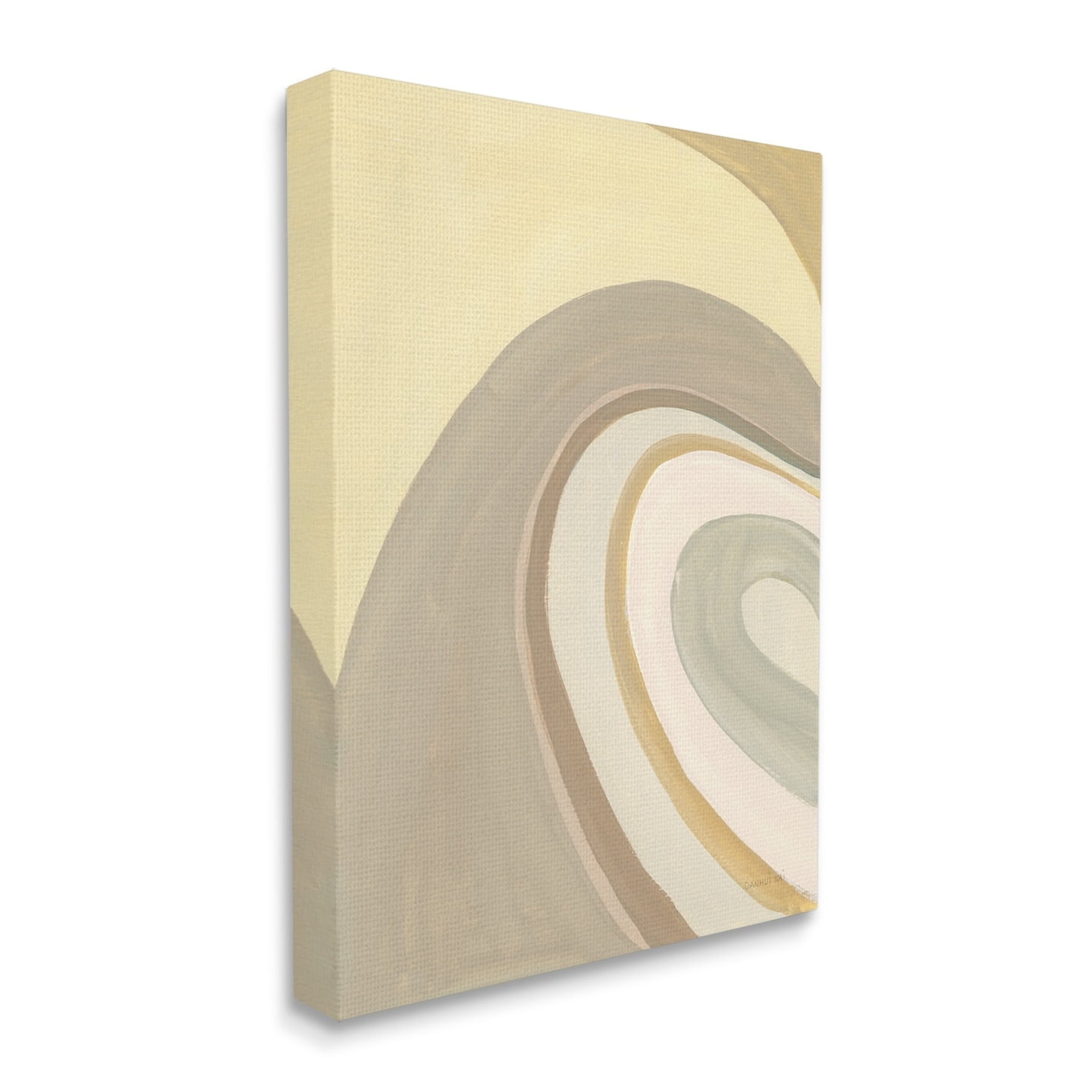 Stupell Industries Organic Grooved Abstraction Neutral Brown Yellow Canvas Wall Art, 24 x 30, Design by Danhui Nai