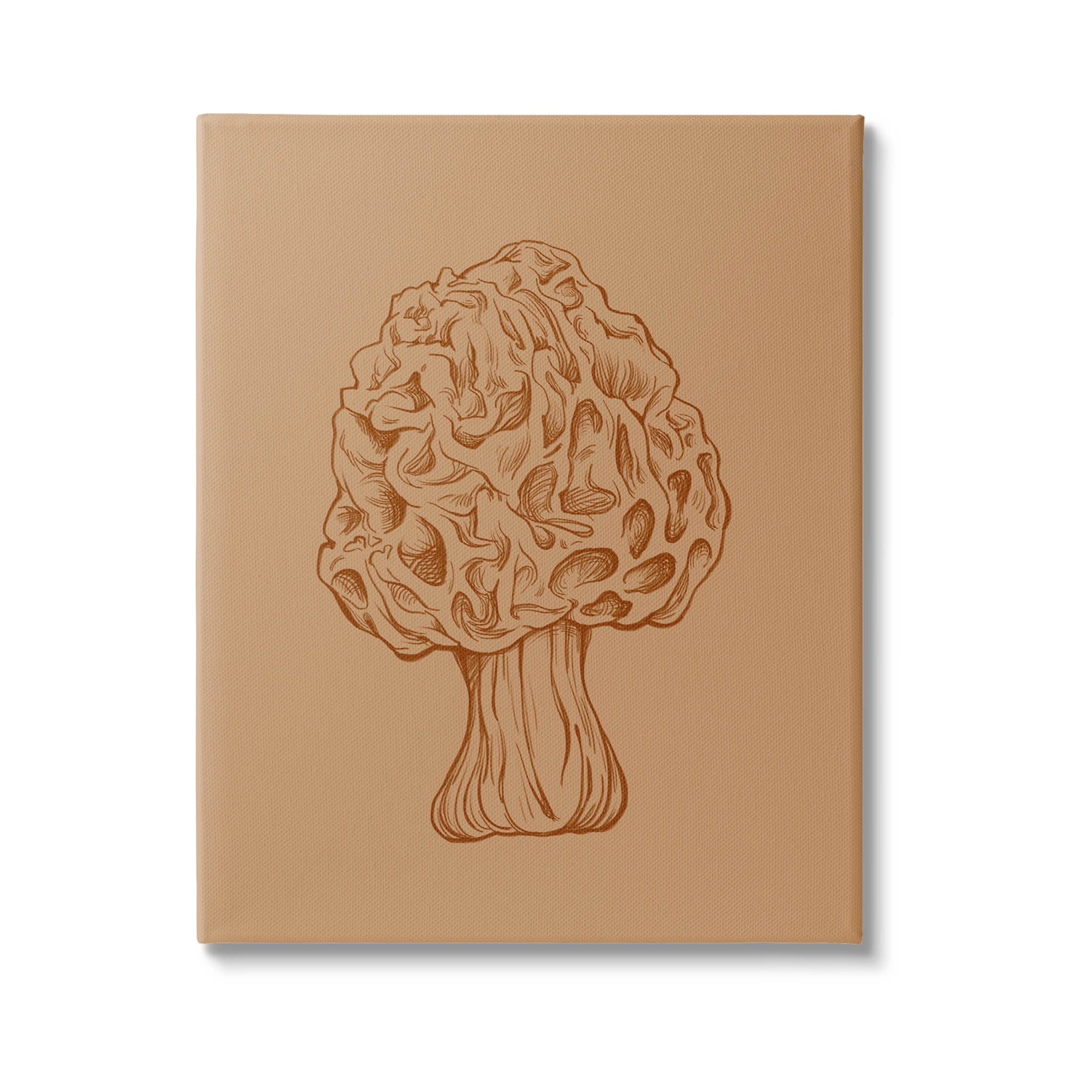 Organic Mushroom Study Beige Canvas Wall Art