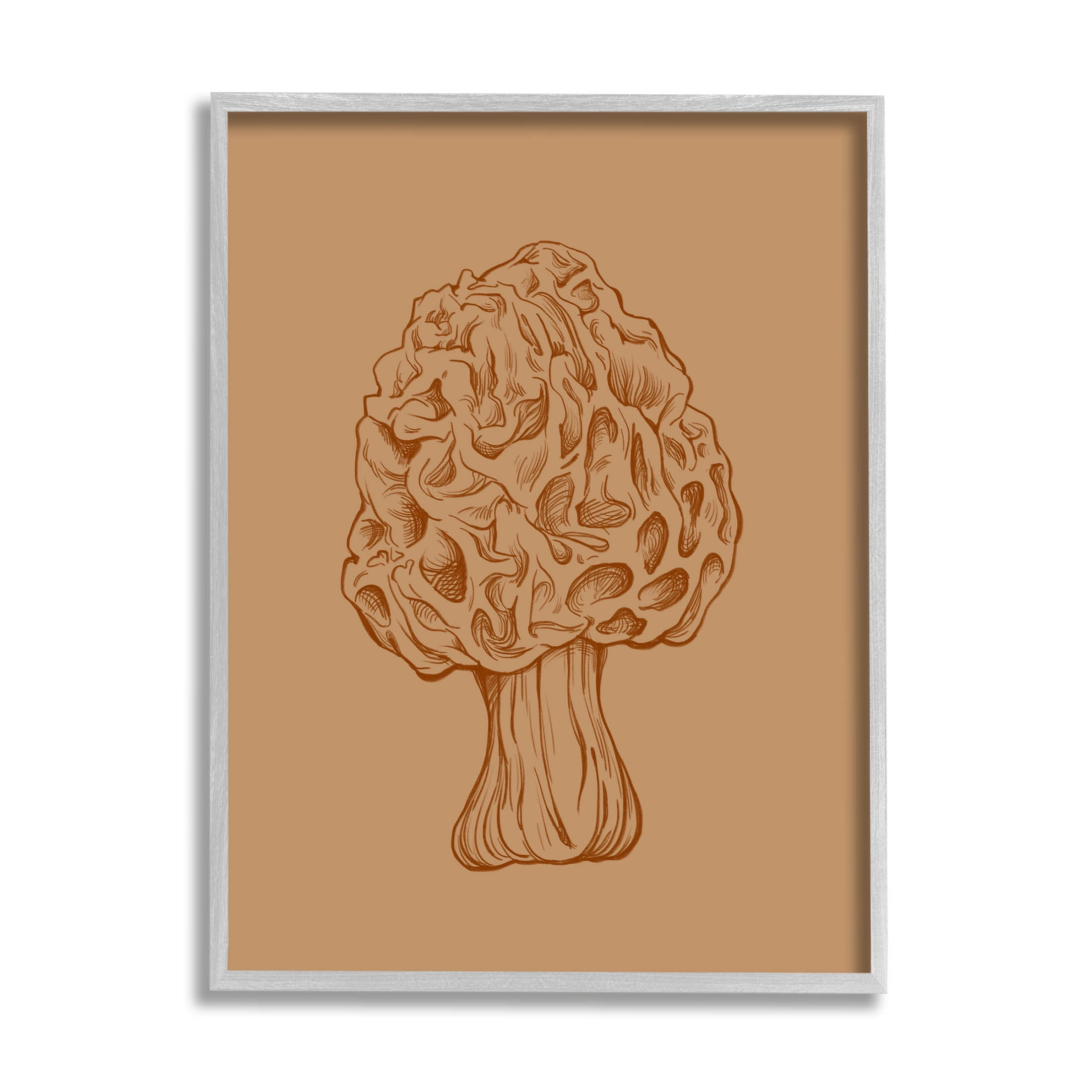 Stupell Industries Organic Mushroom Detailed Study Graphic Art Gray Framed Art Print Wall Art, Design by Ziwei Li