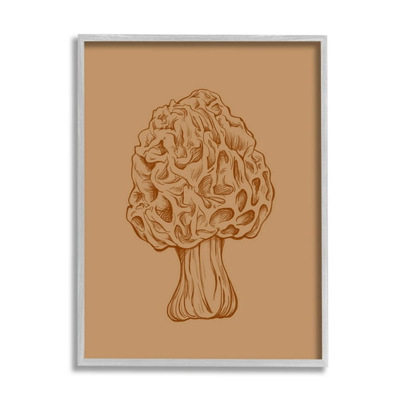 Stupell Industries Organic Mushroom Detailed Study Graphic Art Gray Framed Art Print Wall Art, Design by Ziwei Li