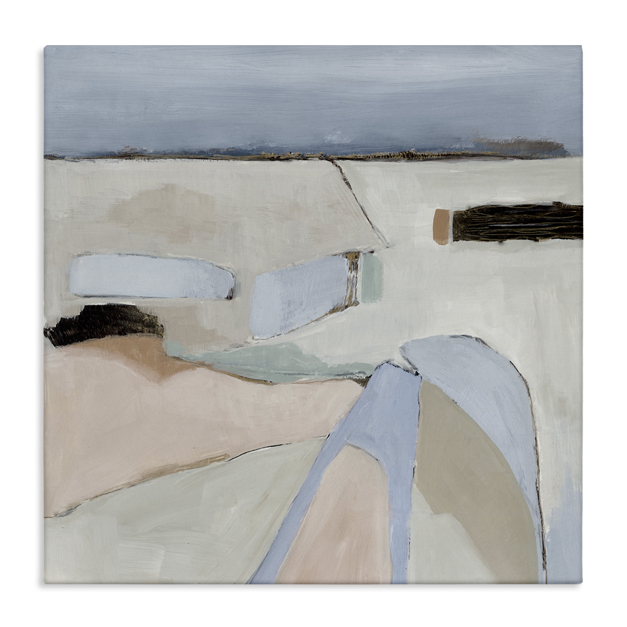 Stupell Industries Organic Neutral Landscape Abstract Painting Wrapped Canvas Art Print Wall Art, 17 x 17