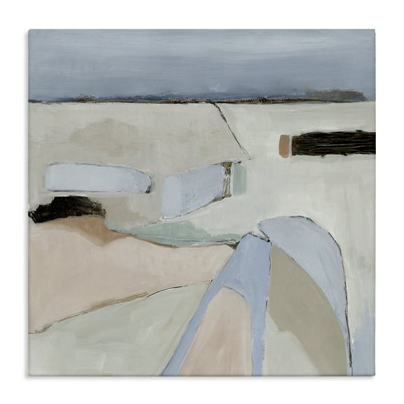Stupell Industries Organic Neutral Landscape Abstract Painting Wrapped Canvas Art Print Wall Art, 17 x 17