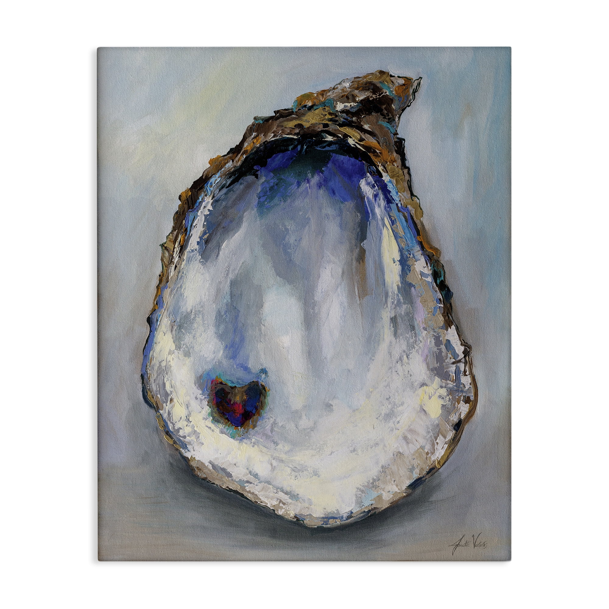Stupell Industries Organic Oyster Shell Animals & Insects Painting Gallery Wrapped Canvas Art Print Wall Art, 36 x 48