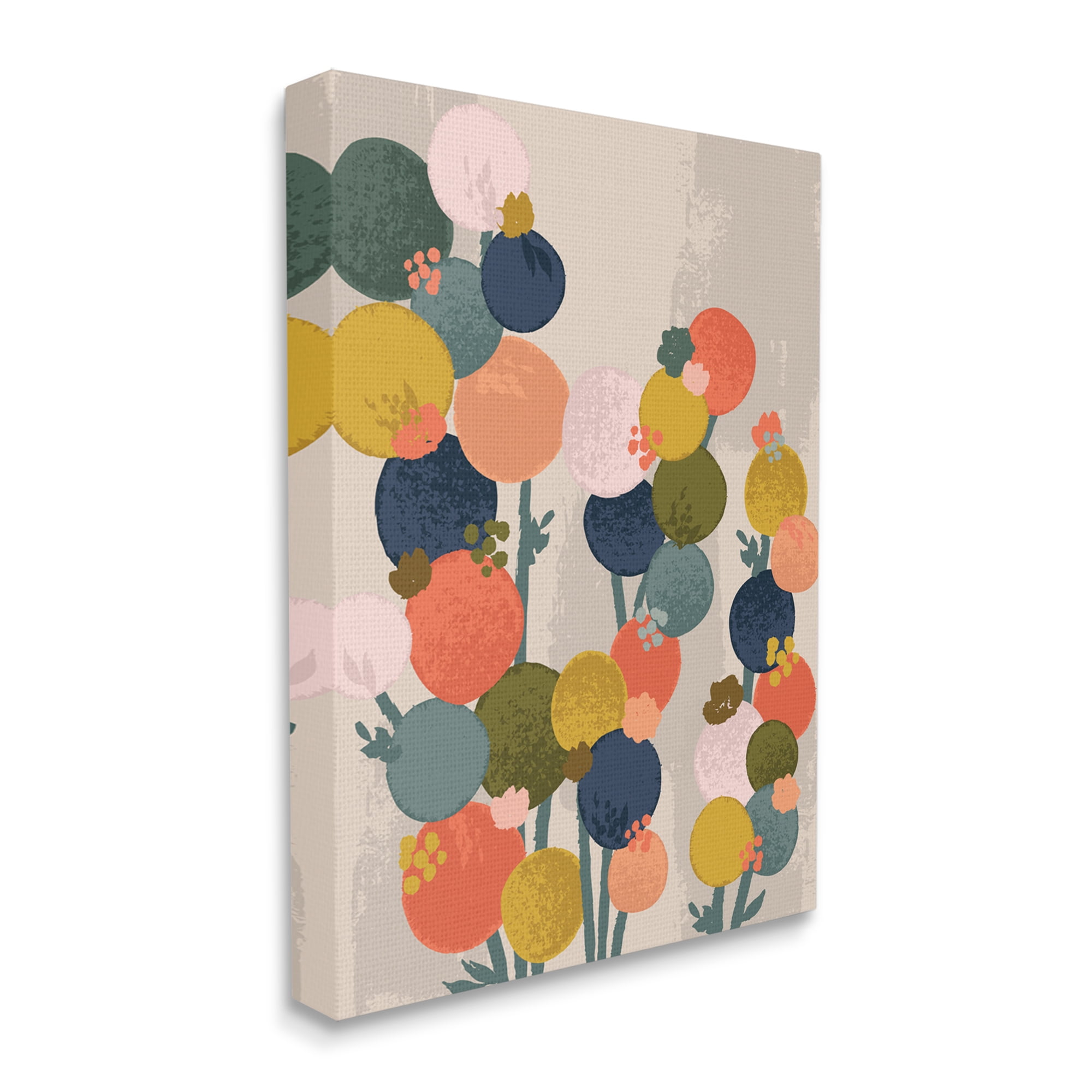 Stupell Industries Organic Shape Flowers Circular Distressed Pattern,36 x 48,Designed by Lisa Whitebutton