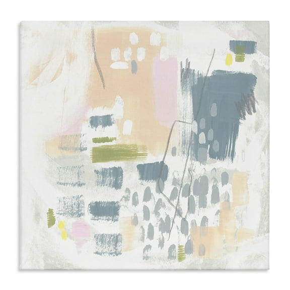 Stupell Industries Organic Soft Patterns Abstract Painting Gallery Wrapped Canvas Art Print Wall Art, 17 x 17
