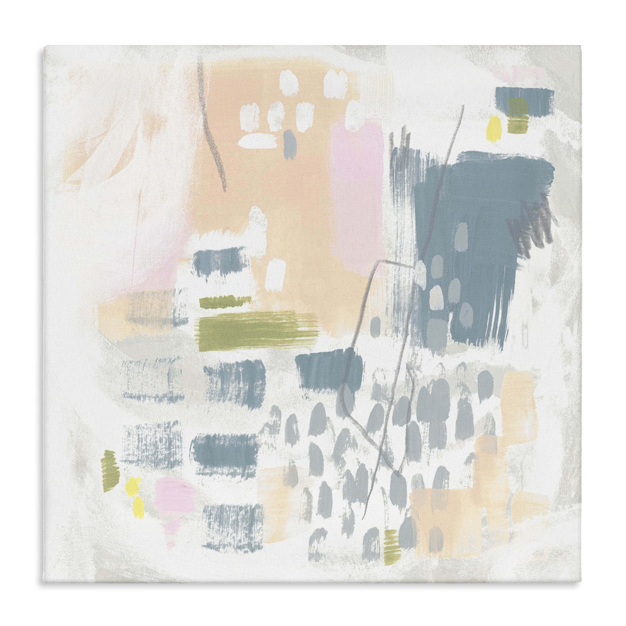 Stupell Industries Organic Soft Patterns Abstract Painting Gallery Wrapped Canvas Art Print Wall Art, 36 x 36