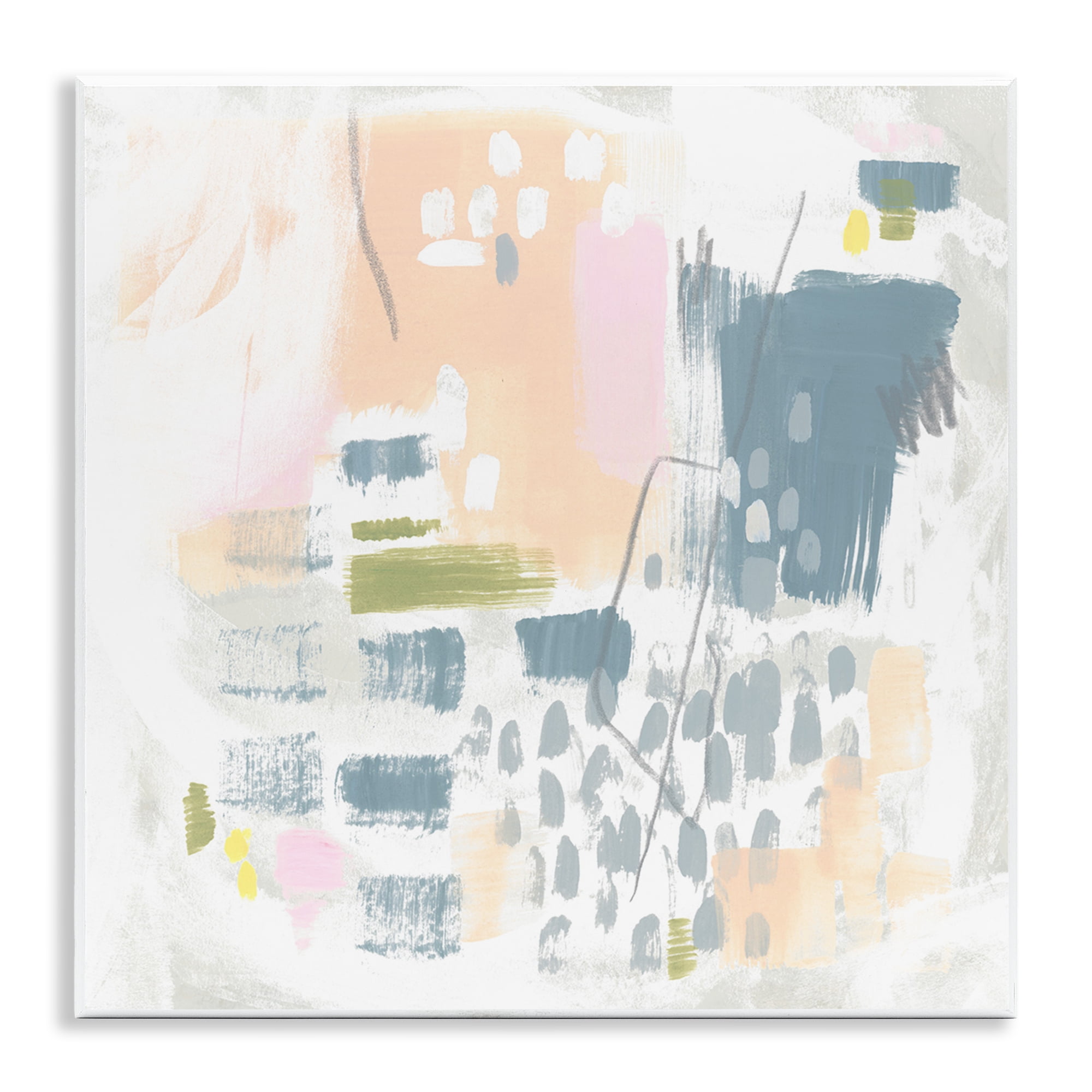 Stupell Industries Organic Soft Patterns Abstract Painting Unframed Art Print Wall Art, 12 x 12